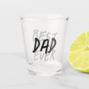 Vaso De Chupito El mejor papá moderno negro y gris Grunge