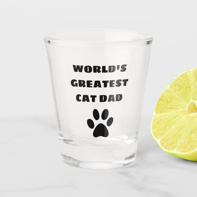 Vaso De Chupito El mejor texto de Personalizado de papá gato del m (Anverso)