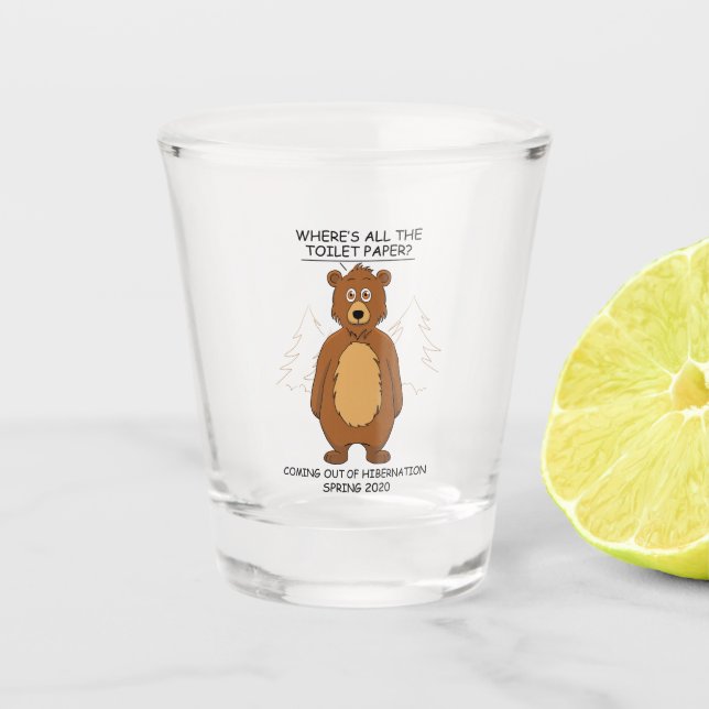 Vaso De Chupito El oso gracioso del Personalizado de hibernación (Anverso)