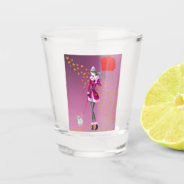 Vaso De Chupito El otoño borrón deja una caminata de perros de inv