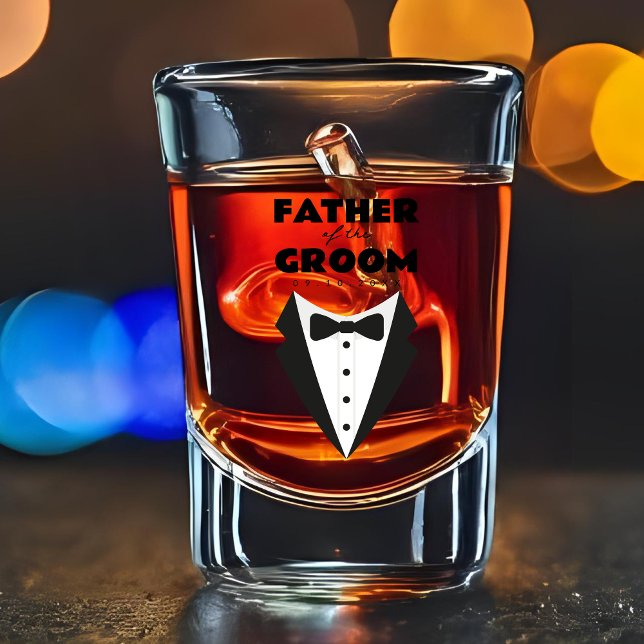 Vaso De Chupito El padre del Boda personalizado de Groom Keepsake (Subido por el creador)