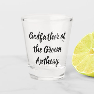 Vaso De Chupito El padrino del Boda Groom Black Custom Name