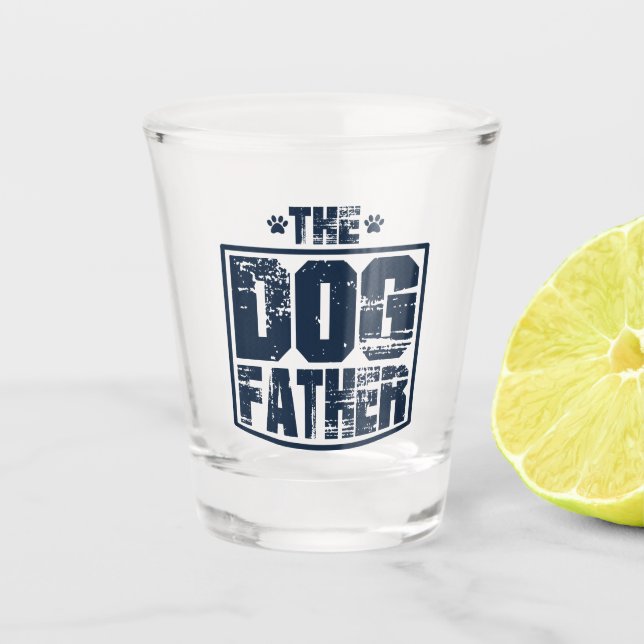 Vaso De Chupito El Perro Padre Vestía Gráfico (Anverso)