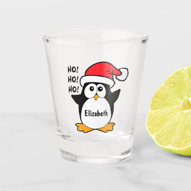 Vaso De Chupito El pingüino lindo del navidad personaliza (Anverso)