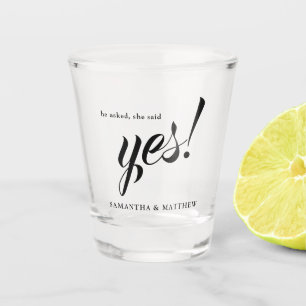 Vaso De Chupito Él Preguntó Ella Dijo Sí Fiesta de Compromiso