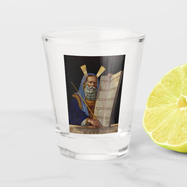 Vaso De Chupito El profeta Moisés con los comprimidos de la ley (Anverso)