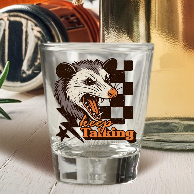 Vaso De Chupito El retro sigue hablando de Feral Possum: Animal sa (This keep talking feral possum design brings bold edgy humor to your day!
)