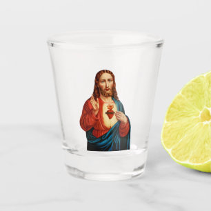 Vaso De Chupito El Sagrado Corazón De Jesús Retrato De Arte Fino