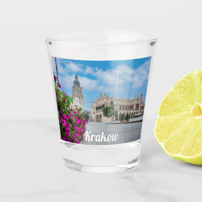 Vaso De Chupito El salón de ropa en la plaza principal de Cracovia (Anverso)