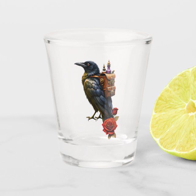 Vaso De Chupito El Servicio de Entrega de Relojería del Cuervo  (Anverso)