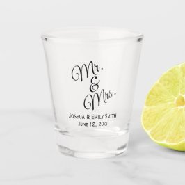 Vaso De Chupito El Sr. y la Sra. Personalized Wedding Party Favor