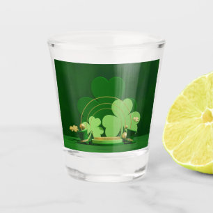 Vaso De Chupito El trébol de tres hojas del Día de San Patricio de