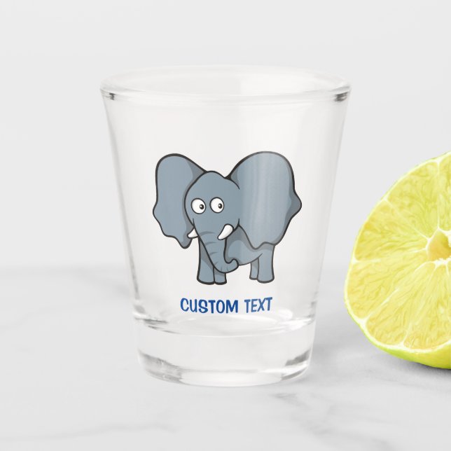 Vaso De Chupito Elefante gris Personalizado (Anverso)