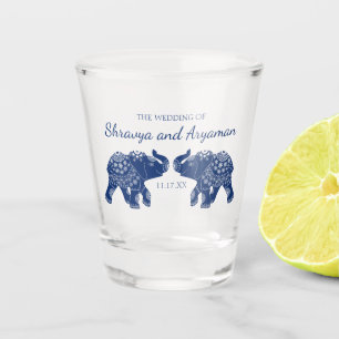 Vaso De Chupito Elefantes con temática india en Boda azul real