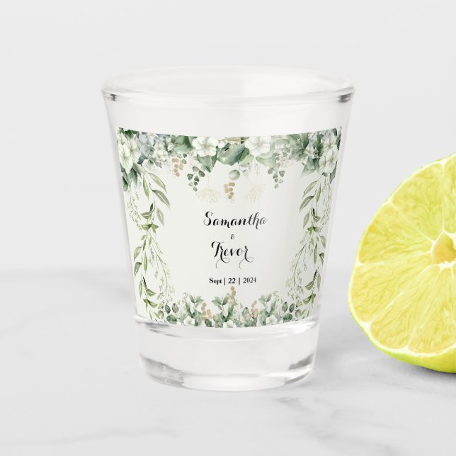 Vaso De Chupito Elegancia botánica: Elegante vidrio de disparo (Anverso)