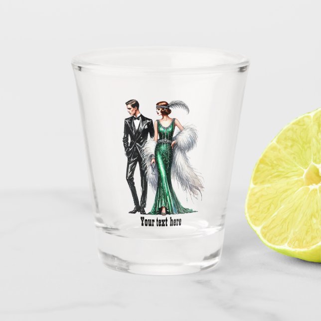 Vaso De Chupito Elegant Art Deco couple customizable (Anverso)