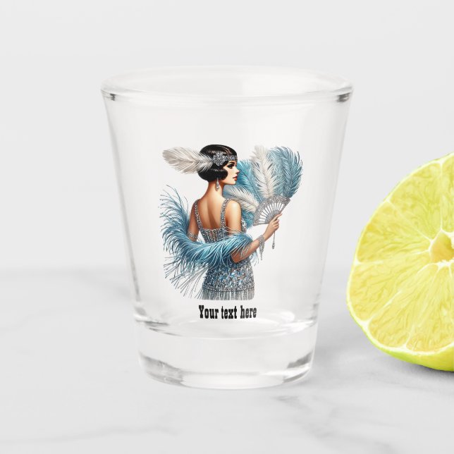 Vaso De Chupito Elegant Art Deco lady customizable (Anverso)