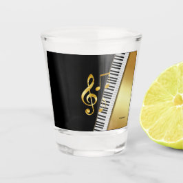 Vaso De Chupito Elegant Modern Black Gold Music Notes,Piano Keys