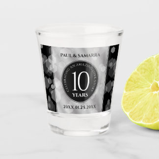 Vaso De Chupito Elegante 10° Aniversario del Boda Tin