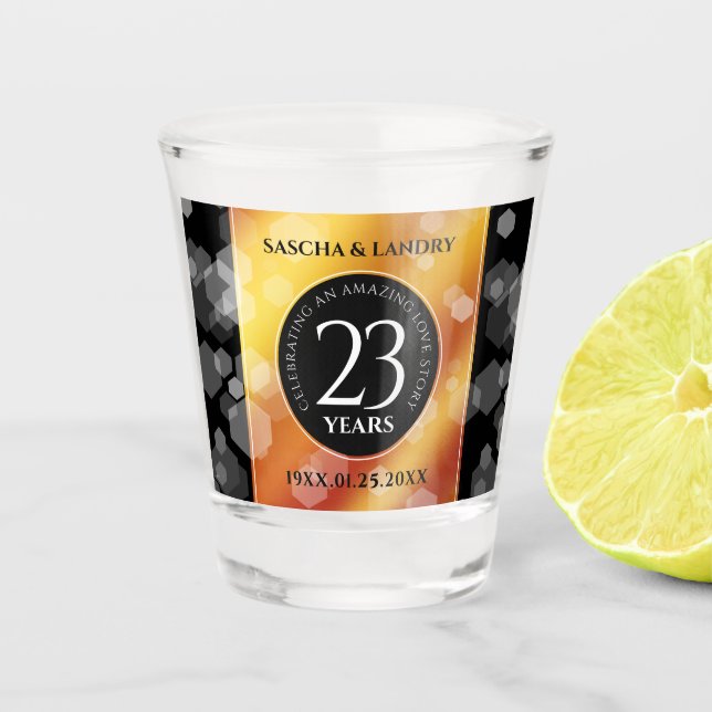 Vaso De Chupito Elegante 23° Aniversario del Boda Imperial Topaz (Anverso)