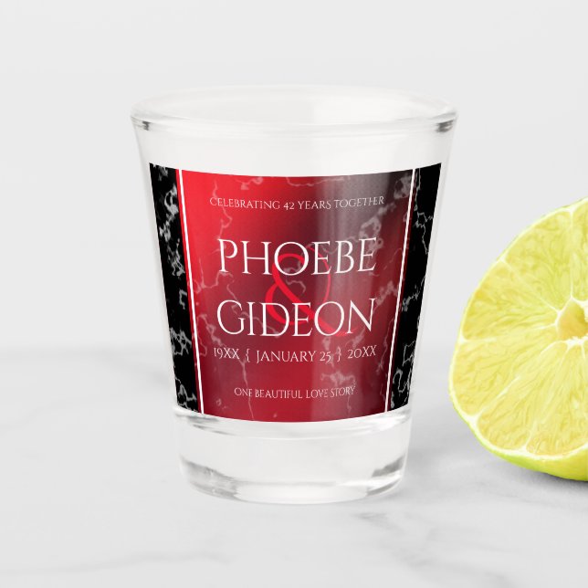 Vaso De Chupito Elegante 42° Aniversario del Boda Jasper (Anverso)