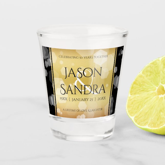 Vaso De Chupito Elegante 50° Aniversario del Boda de Oro (Anverso)