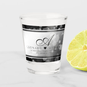 Vaso De Chupito Elegante 70° Aniversario del Boda Platino