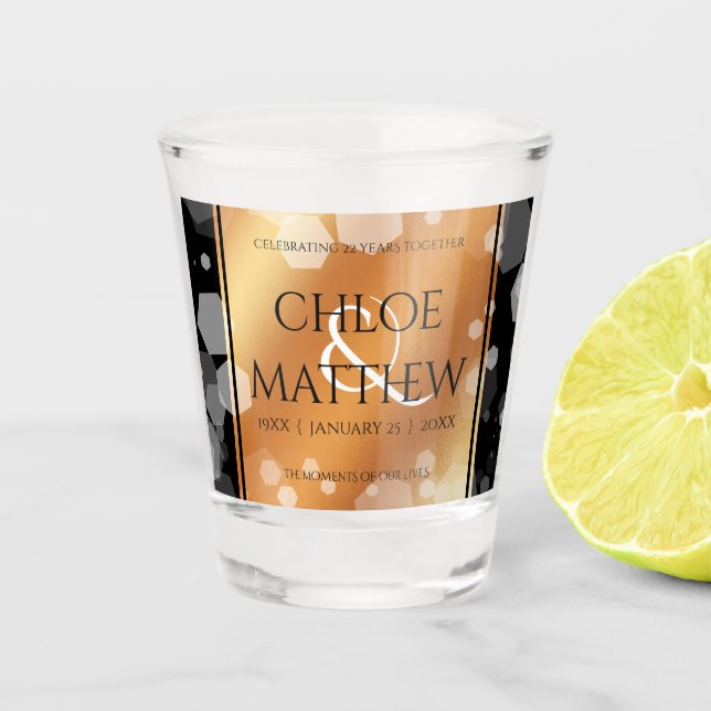 Vaso De Chupito Elegante 7.º 22.º 49° Aniversario del Boda de Cobr (Anverso)