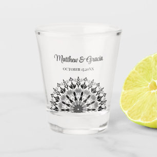 Vaso De Chupito Elegante Blanco y Negro