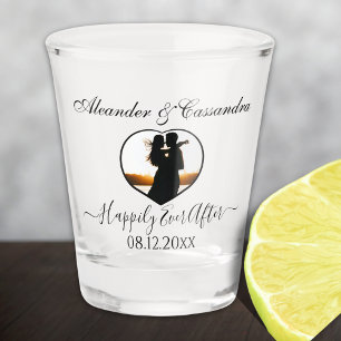 Vaso De Chupito Elegante boda de fotografía de corazón moderno