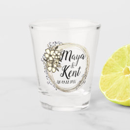 Vaso De Chupito Elegante Boda de guirnaldas florales