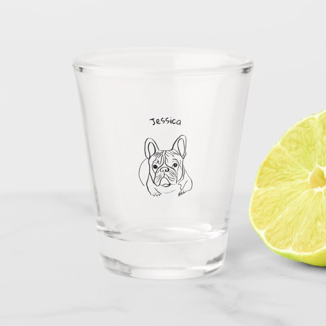 Vaso De Chupito Elegante Bulldog Minimalista (Anverso)