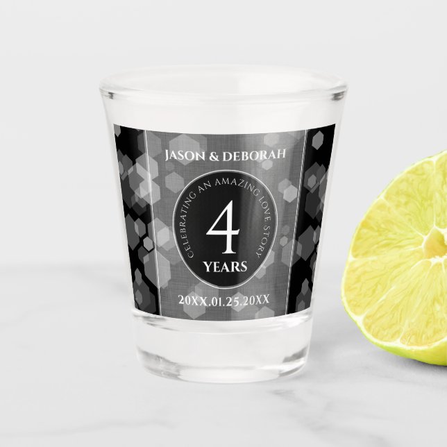 Vaso De Chupito Elegante celebración del cuarto aniversario de Bod (Anverso)