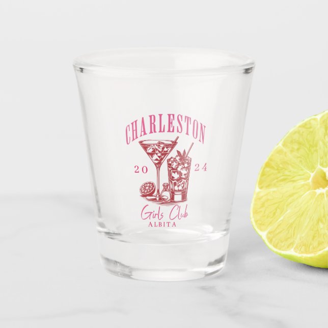 Vaso De Chupito elegante charleston bachelorette (Anverso)