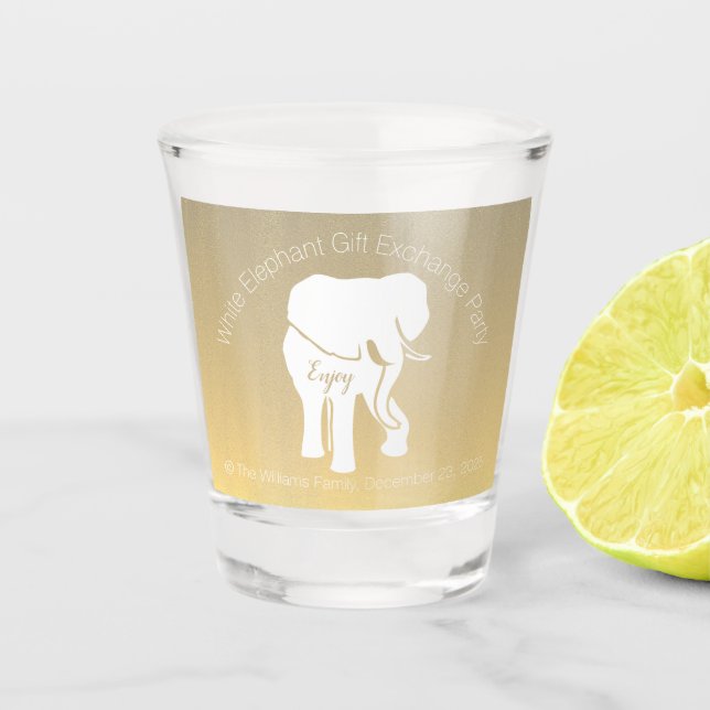 Vaso De Chupito Elegante Elephant Blanco Personalizado de intercam (Anverso)