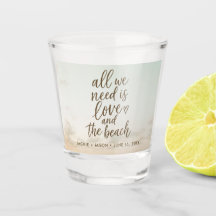 Elegante Favor de Boda de Playa Amor y la Playa