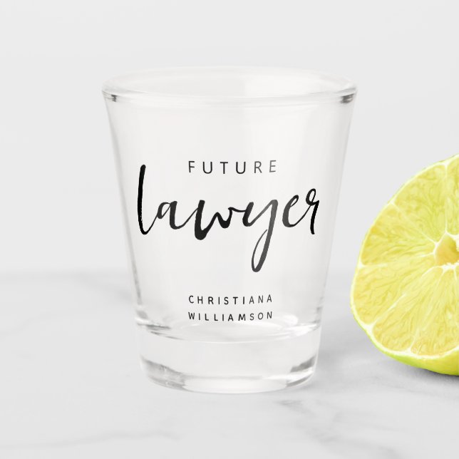 Vaso De Chupito Elegante futuro abogado personalizado (Anverso)