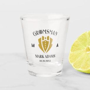 Vaso De Chupito Elegante Groomsmen Regalo Tuxedo Personalizado Mon