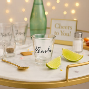 Vaso De Chupito Elegante guión cursivo