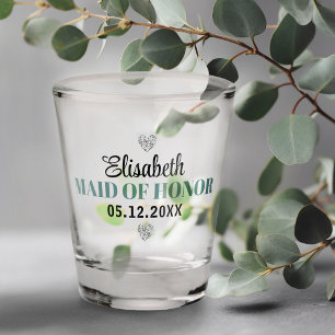 Vaso De Chupito Elegante guión moderno Purpurina  Corazón Personal