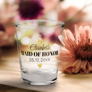 Vaso De Chupito Elegante guión moderno Purpurina  Corazón Personal
