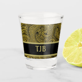 Vaso De Chupito Elegante Marbleized Black Gold Shot Glass