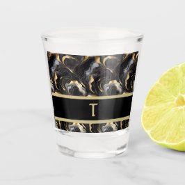 Vaso De Chupito Elegante Marbleized Black Gold Shot Glass