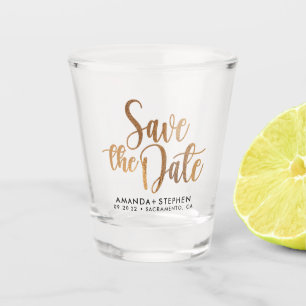 Vaso De Chupito Elegante matrimonio de tipografía salva la fecha