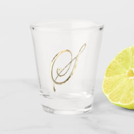 Vaso De Chupito Elegante Monograma S Faux Gold Moda