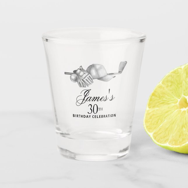 Vaso De Chupito Elegante Personalizado Fiesta Clásico Golf 30 cump (Anverso)