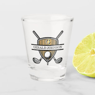 Vaso De Chupito Elegante Personalizado Golf Monograma Diseño