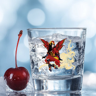 Vaso De Chupito Elegante Pulpo Hada Victoriano Steampunk Rojo