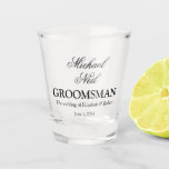 Vaso De Chupito Elegante regalo Minimalista Groomsman<br><div class="desc">Elegante Vidrio Groomsman de regalo Minimalista</div>