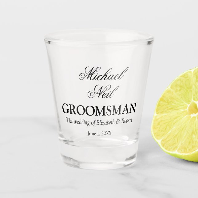 Vaso De Chupito Elegante regalo Minimalista Groomsman (Anverso)